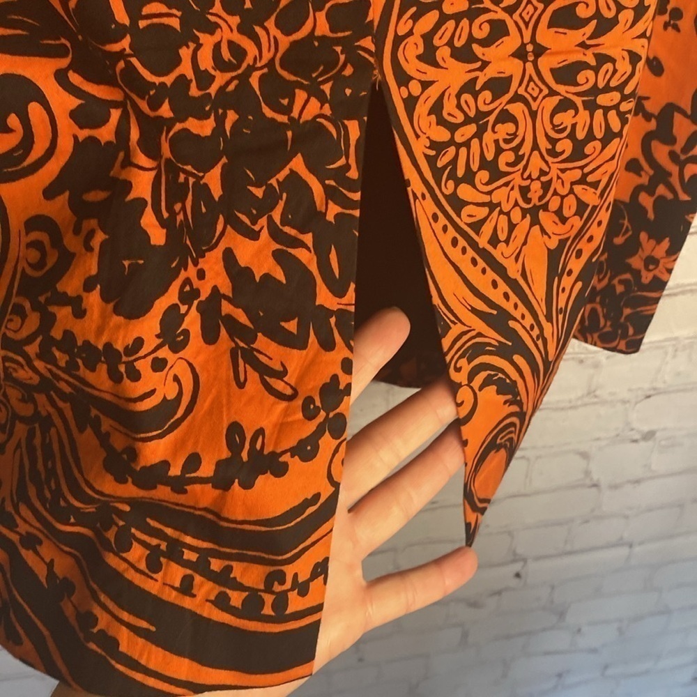 Tristan Black & Orange Cotton Fitted Pencil Skirt Size 12 - Picture 12 of 14